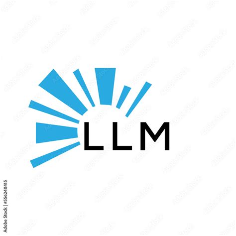 LLM letter logo. LLM blue image on white background and black letter. LLM technology Monogram ...