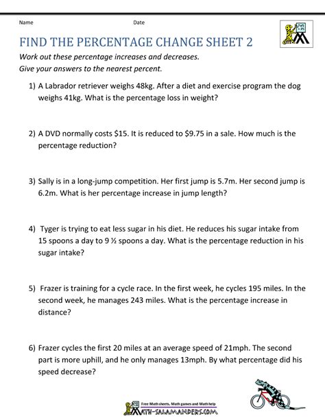 Percent Of Change Worksheet With Answers Pdf – Askworksheet