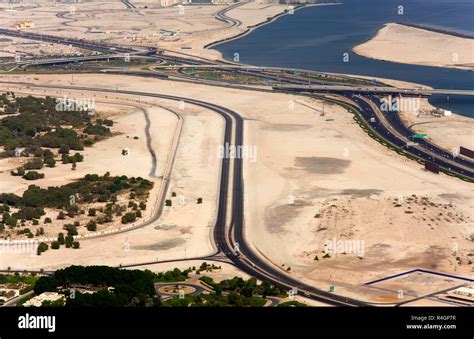 road in Dubai city. Aerial view Stock Photo - Alamy