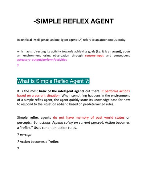 Simple reflex agent edited -SIMPLE REFLEX AGENT In artificial intelligence , an intelligent ...