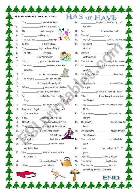 HAS or HAVE - ESL worksheet by vikral