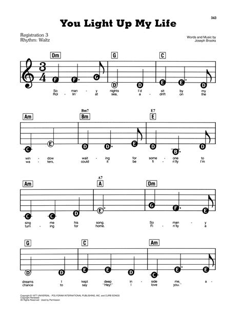 William Gillock You Light Up My Life Sheet Music Notes, Chords | Sheet ...