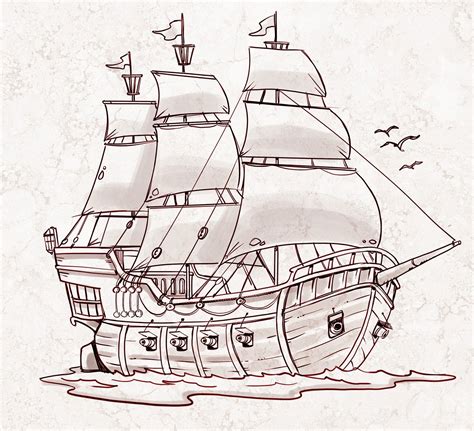 Jorge Santillan Dibujante: Barco Pirata - Pirate Ship | Pirate ship art, Boat drawing, Pirate ...