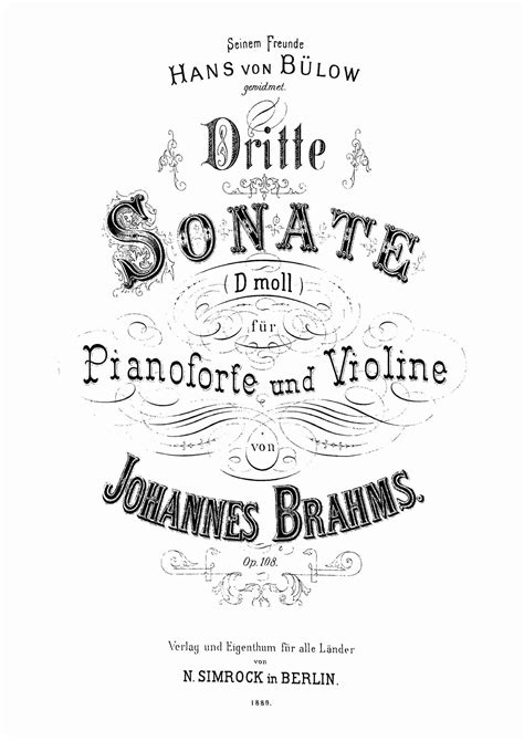 Brahms, Johannes - Violin Sonata No.3, Op.108