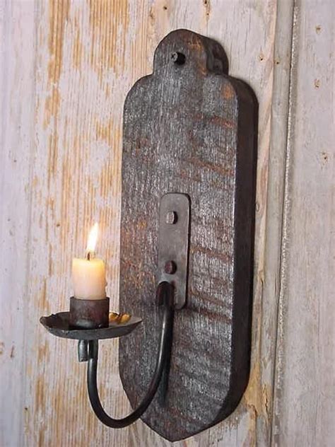 Wall Sconce Candle Holder, Wood Hanging Candleholder, Early Candle ...