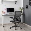 Costway Mesh Office Chair Adjustable Height&lumbar Support Flip Up Armrest Black : Target
