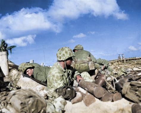 Haunting colorized pics of US Marines fighting one of WWII’s bloodiest battles capture Pacific ...