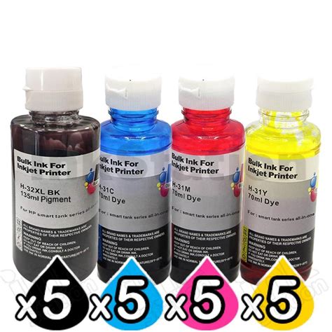 HP 20 Pack 32XL + 31 Compatible Ink Bottle 1VV24AA 1VU26AA-1VU28AA [5BK,5C,5M,5Y] - Ink ...