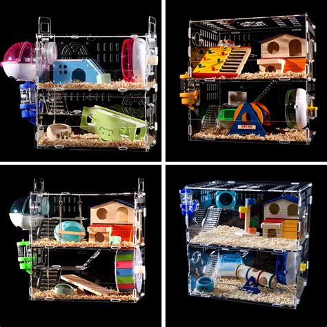 Luxury Hamster Cage Bedding Large Guinea Pig Cage Acrylic Small Pets Habitats Mice House ...