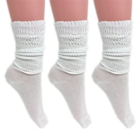 AWS/American Made - Lightweight Slouch Socks for Women Extra Thin White ...