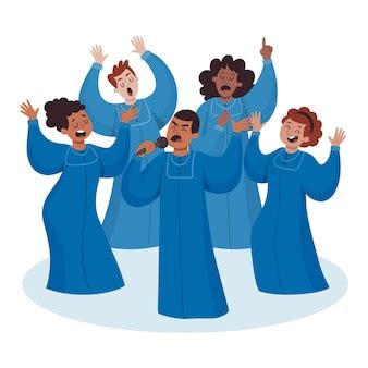 Free Vector | Gospel choir singing illustration