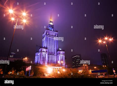 Warsaw, Poland downtown skyline at night Stock Photo - Alamy