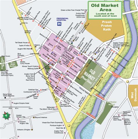 Map - Siem Reap Cambodia Old Market area