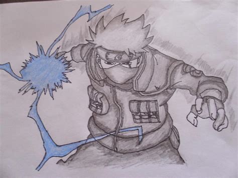 Drawing: Kakashi using Chidori! ^_^ by MysticalDrawer on DeviantArt