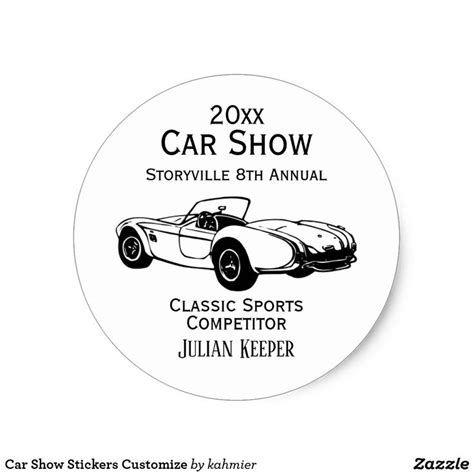 Car Show Stickers Customize | Zazzle | Car show, Custom, Custom stickers