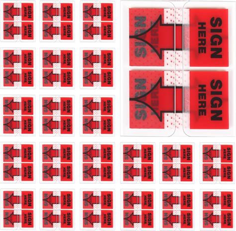 Amazon.com : 1500pcs/30 Packs Sign Here Tabs, Sign Here Stickers with Arrow Symbols, Sign Here ...