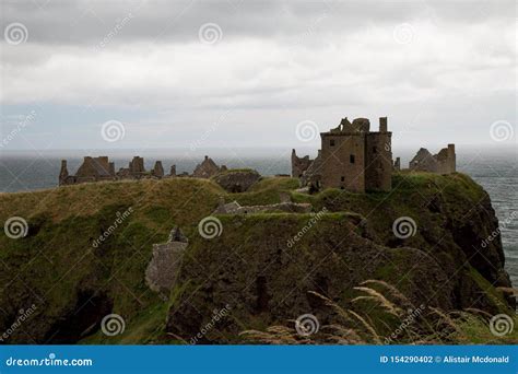 Ruins of Dunnottar Castle Scotland on an Overcast Day Stock Photo ...