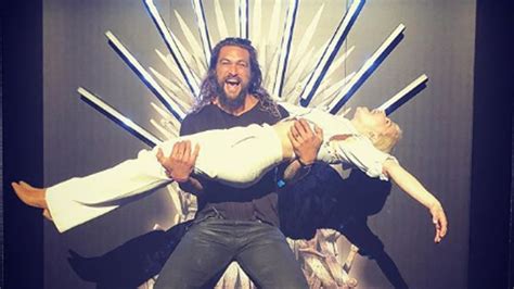 Emilia Clarke, Jason Momoa reunite on Game of Thrones sets, fans ...