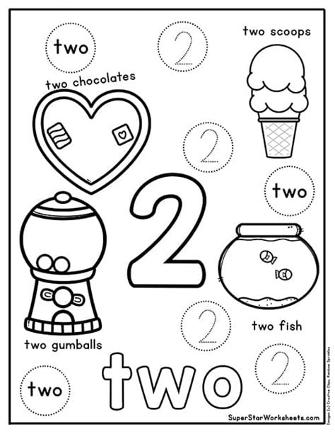 Number 2 Worksheets For Toddlers