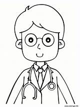 Coloriage Docteur Metiers Beroepen Occupation Meserii Colorat Zawody  sketch template