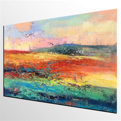 Large Abstract Art, Abstract Landscape Painting, Heavy Texture Art, Or