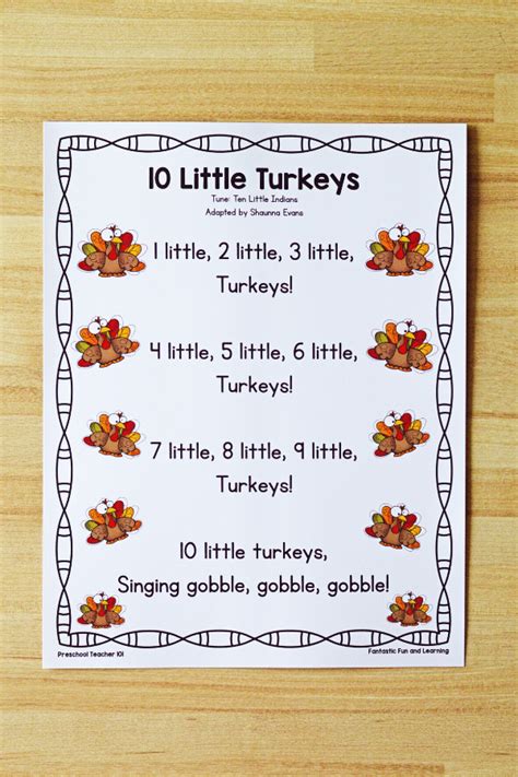 10 Little Turkeys Preschool Song - Fantastic Fun & Learning