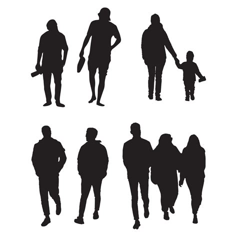 walking people silhouette vector illustration 11512745 Vector Art at ...