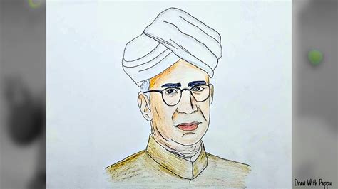 Sarvepalli Radhakrishnan Picture Drawing With Color | Teachers Day Picture Drawing For ...