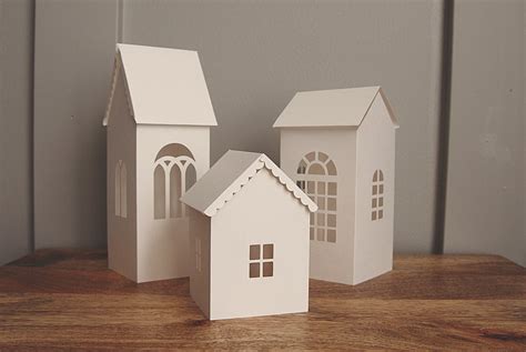 Paper House Luminary SVG Cutting Files 3D Houses