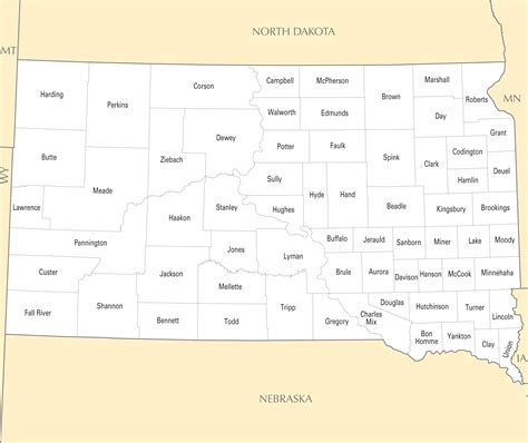 South Dakota County Map - Mapsof.Net