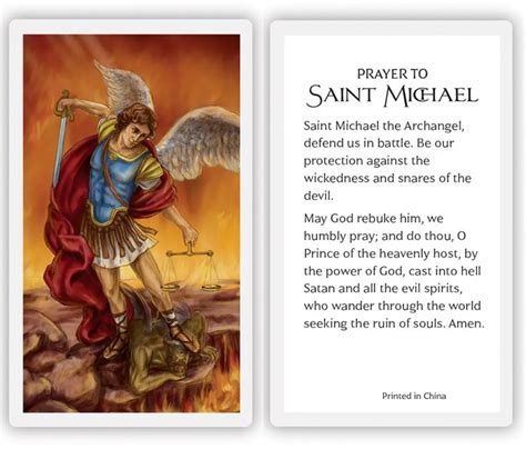 Prayer To Saint Michael The Archangel Holy Prayer Card, 51% OFF