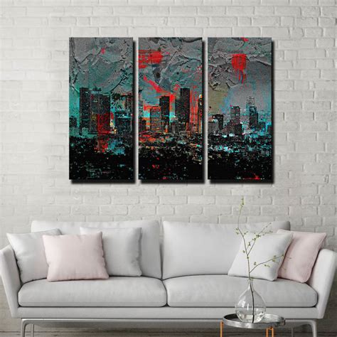 Abstract Los Angeles Skyline Canvas Set – Legendary Wall Art