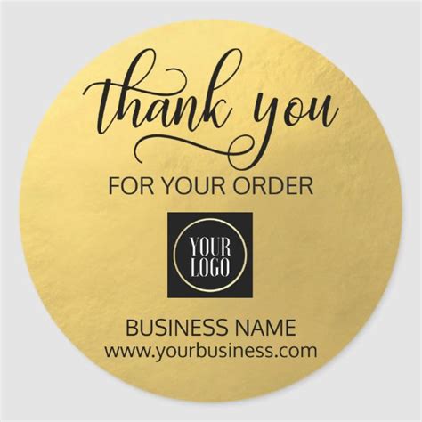 Elegant Gold and Black Corporate Thank You Sticker