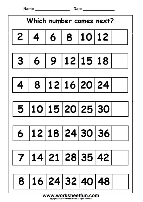 Worksheet On Number Patterns – Coo Worksheets