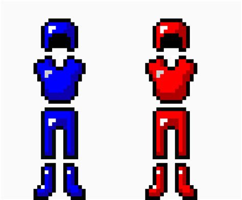 Minecraft Diamond Armor (RED AND BLUE) | Pixel Art Maker