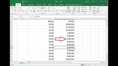 How to Convert 24 hrs to 12 hrs Time Formats in MS Excel (Easy) - YouTube