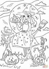 Witch Coloring sketch template