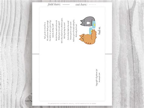 Funny Fathers Day Card Print Cat Fathers Day Card Instant - Etsy