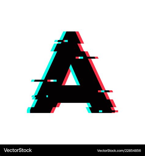 Logo letter a glitch distortion Royalty Free Vector Image