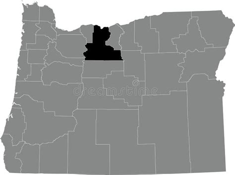 Location Map of the Wasco County of Oregon, USA Stock Vector - Illustration of division, light ...