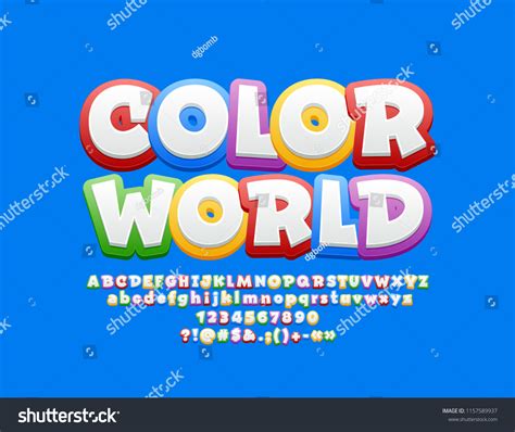 Vector Bright Logo Color World Font Stock Vector (Royalty Free) 1157589937