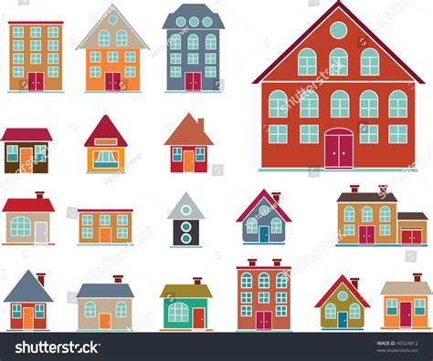 Family Houses Vector Stock Vector 45524812 - Shutterstock