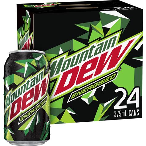 Mountain Dew Energised Soft Drink Multipack Cans 375ml X 24 Pack ...