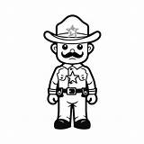 Sheriff And Cowboy Coloring  Page sketch template
