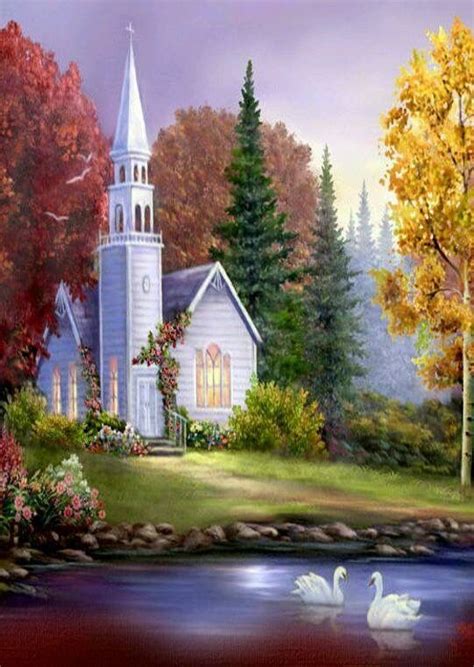 Pin by Gary Lindgren on Acrylic painting | Church art, Church pictures, Old country churches