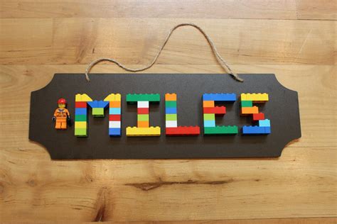 Boys LEGO Name Sign 4-5 Letters | Lego bedroom, Lego room decor, Lego room