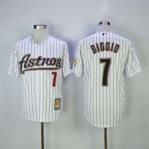 Men's Houston Astros Craig Biggio White Stripes Throwback Jersey ...