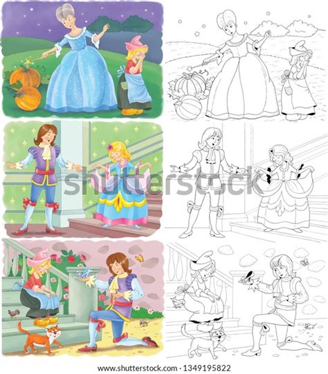 Cinderella Fairy Tale Set Cinderella Illustrations Stock Illustration ...