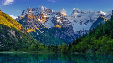 Wallpaper : lake, nature, reflection, snow, national park, fjord, valley, wilderness, Alps ...