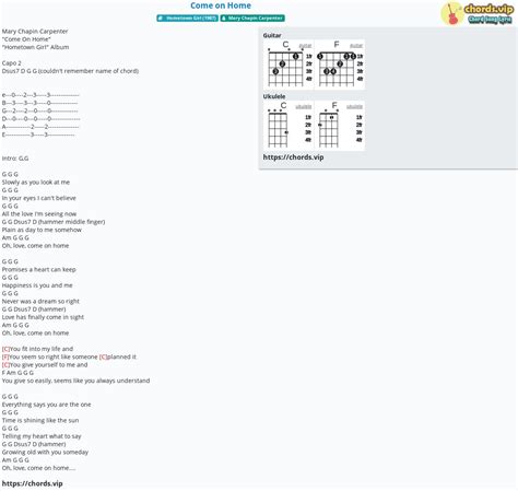 Chord: Come on Home - Mary Chapin Carpenter - tab, song lyric, sheet ...
